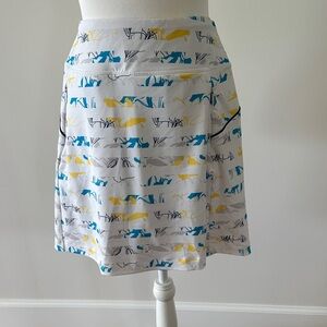 Cutter & Buck Women's Golf Skort with Yellow and Blue Patterns